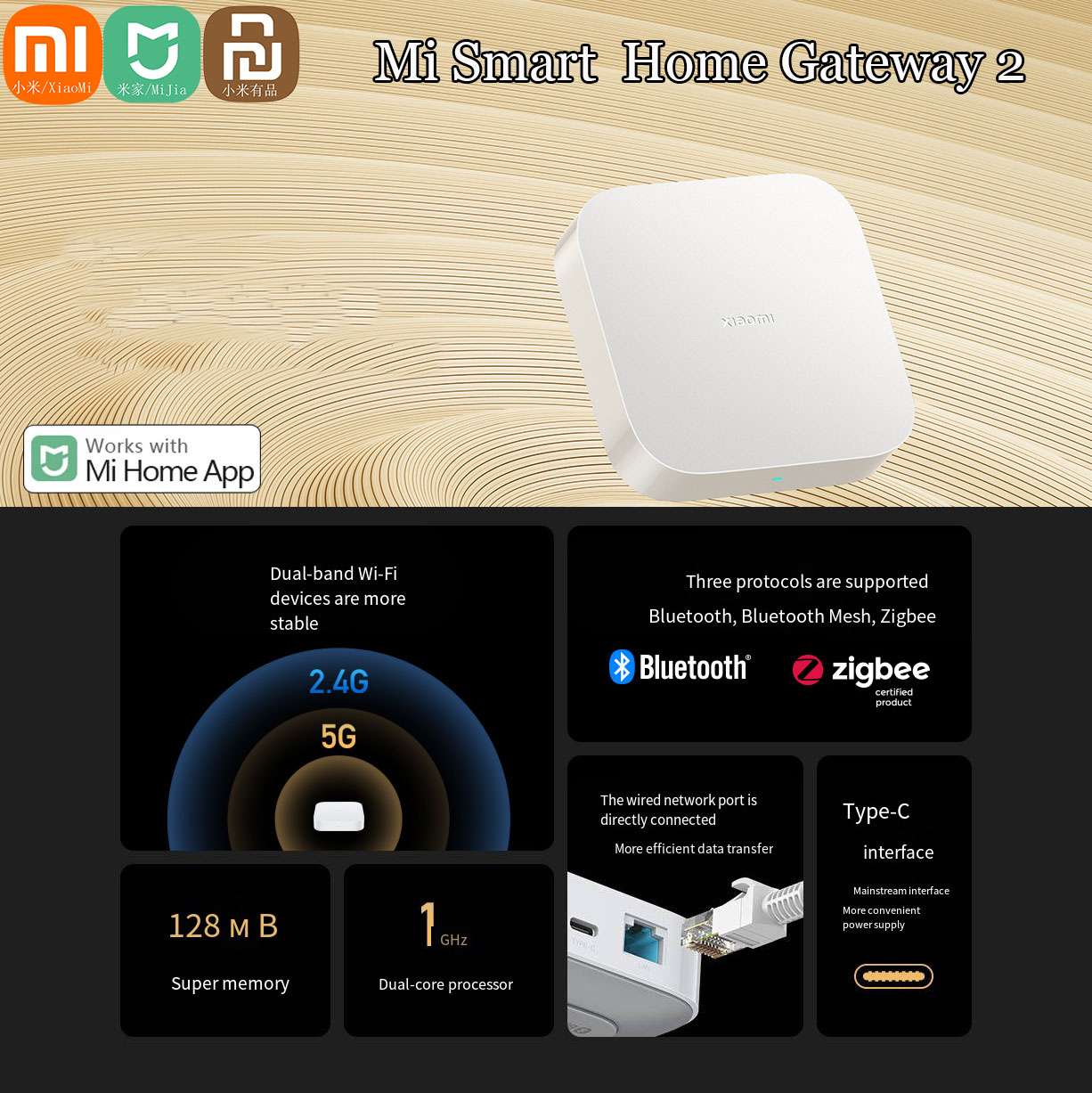 Smart Home Xiaomi Hub - Xiaomi-정품 Mijia 스마트 홈 허브 게이트웨이,
