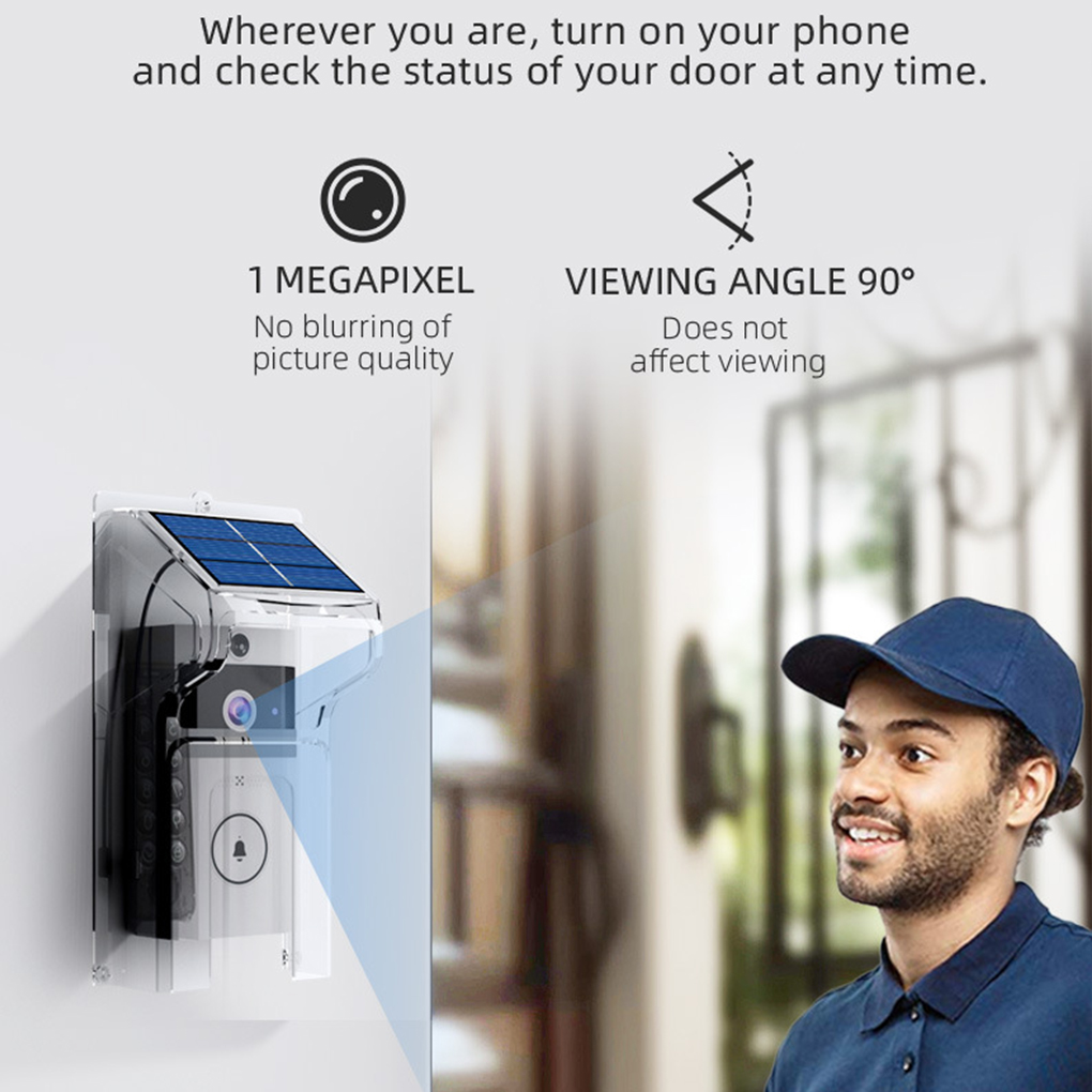 Smart Home Cctv - Wifivisual 초인종 벨 카메라 무선 태양열