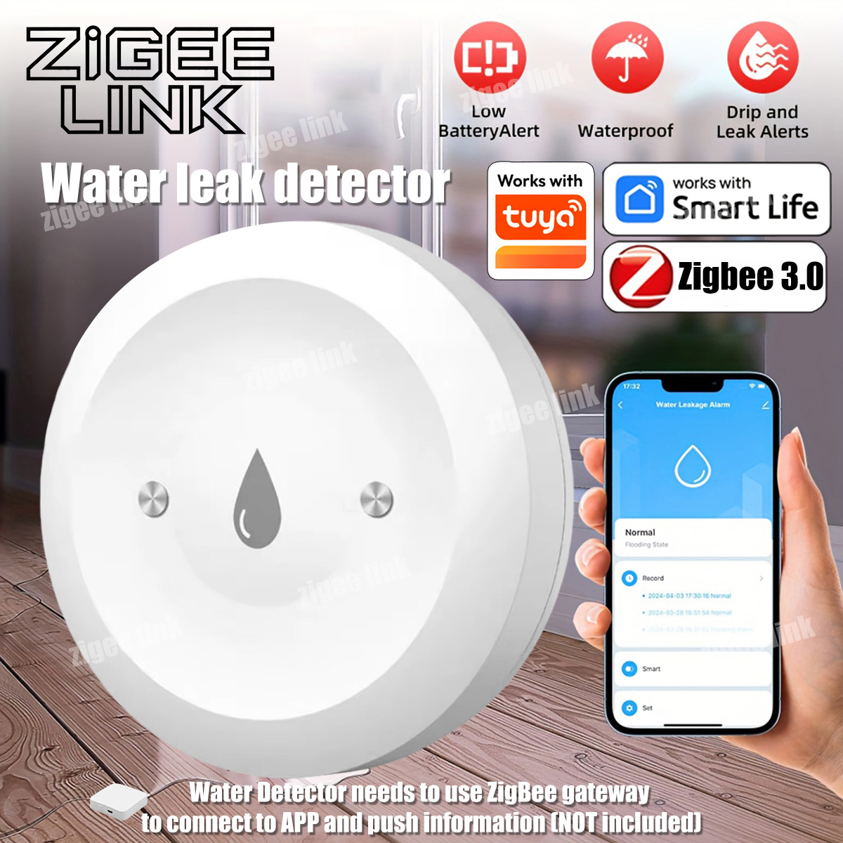 Zigbee Gateway - ZigBee 3.0 워터 센서 스마트 누수