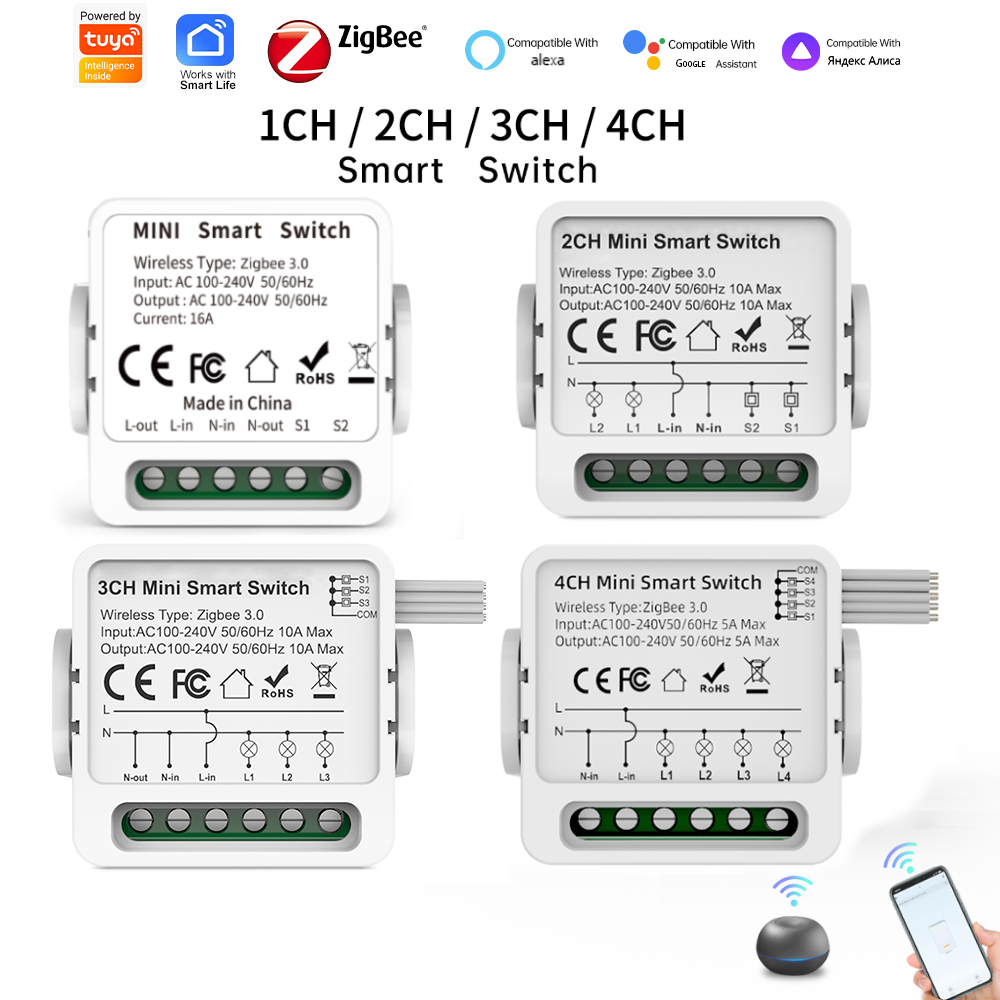 Smart Home For Living - Tuya Zigbee 3.0 스마트 스위치 1/2/3/4-웨이