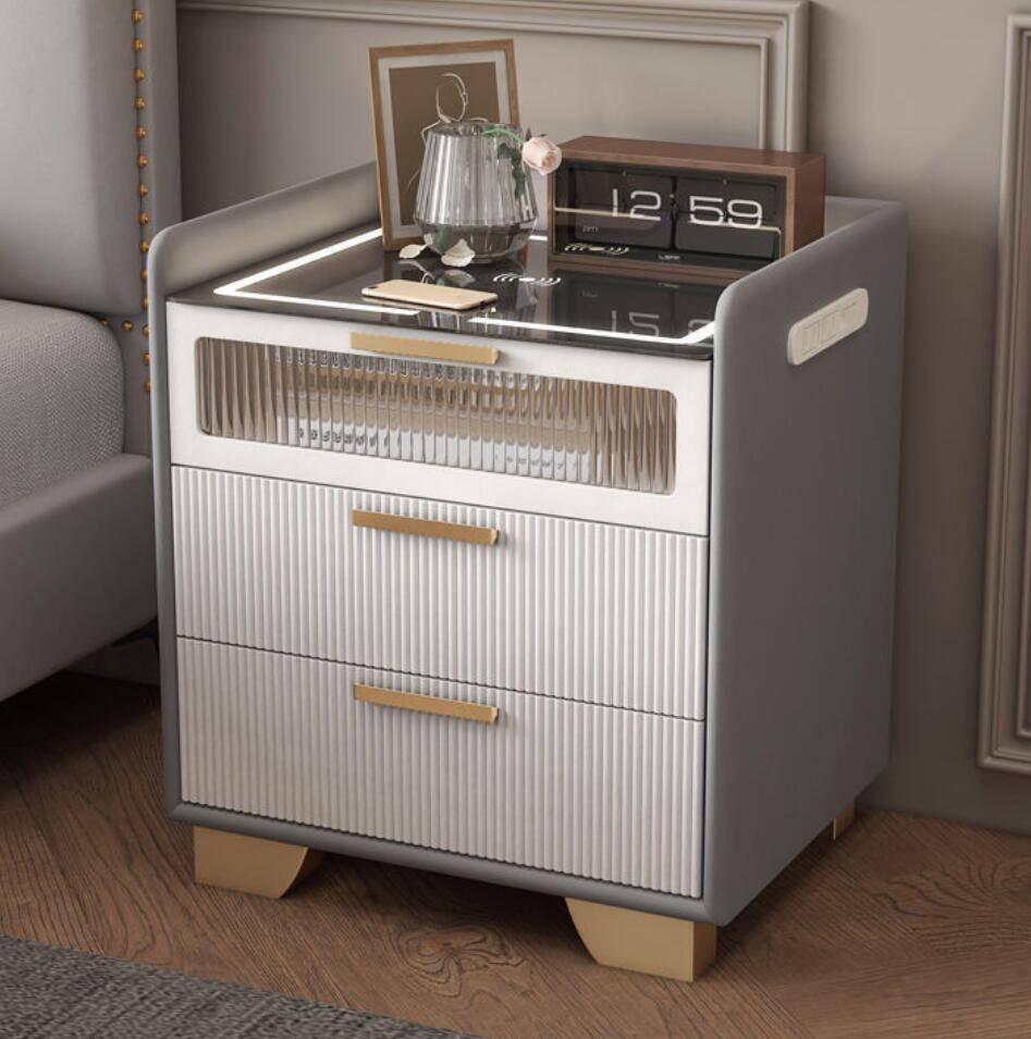 Smart Home Furniture - 현대적인 경량 목재 록 패널 침대