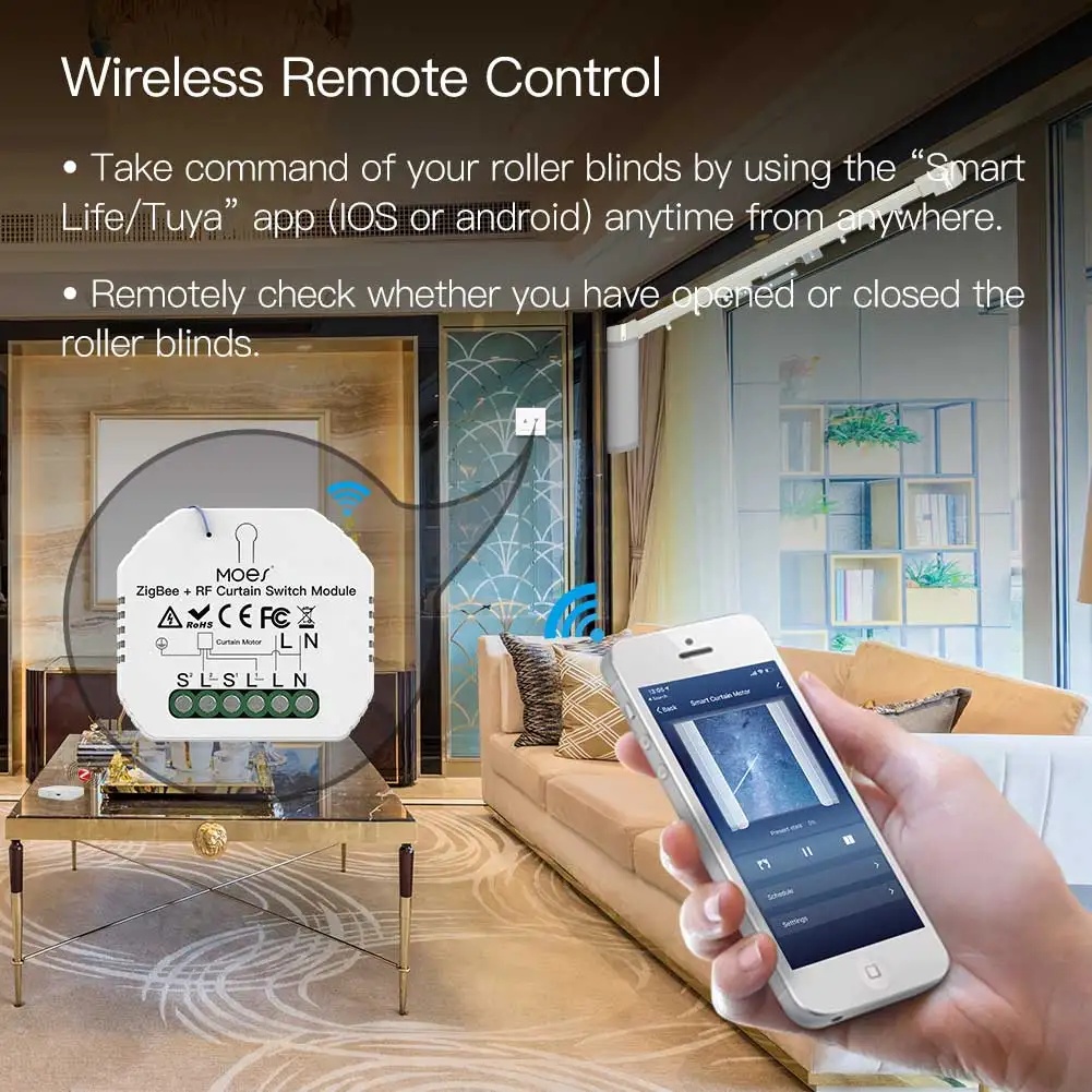 MOES ZigBee 스마트 RF433 커튼 스위치 모 - Curtain Motor 리뷰 및 가격