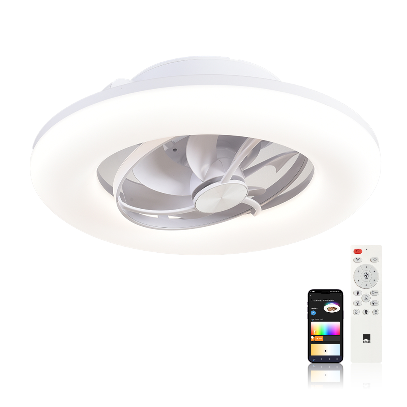 오리손 22인치 360 °   조명이 있는 진동형 천장 - Smart Bathroom Fan 리뷰 및 가격