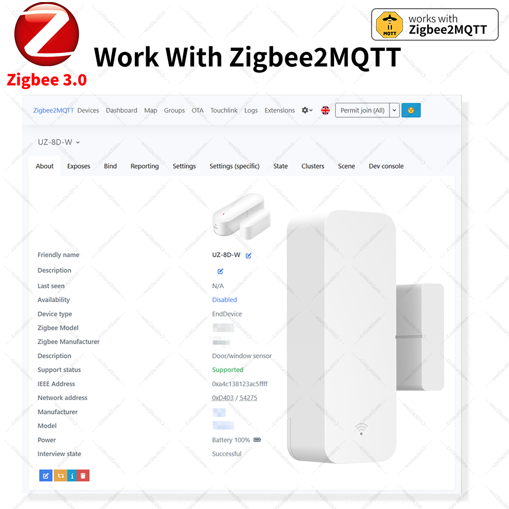 Zigbee 3.0 도어 윈도우 센서 접촉 센서 Zig - Wireless Door Sensor 리뷰 및 가격