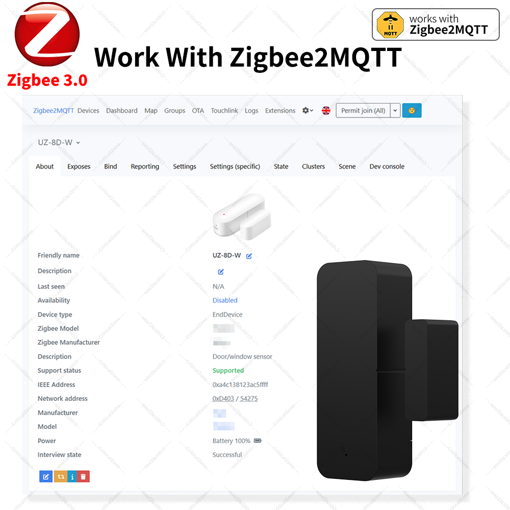Zigbee 3.0 도어 윈도우 센서 접촉 센서 Zig - Wireless Door Sensor 리뷰 및 가격