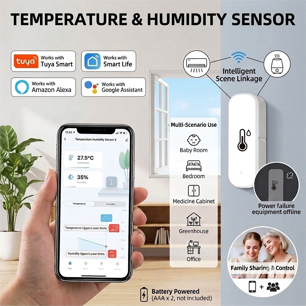 Zigbee 스마트 온도 및 습도 센서 실내 온도계는  - Smart Home Furniture 리뷰 및 가격