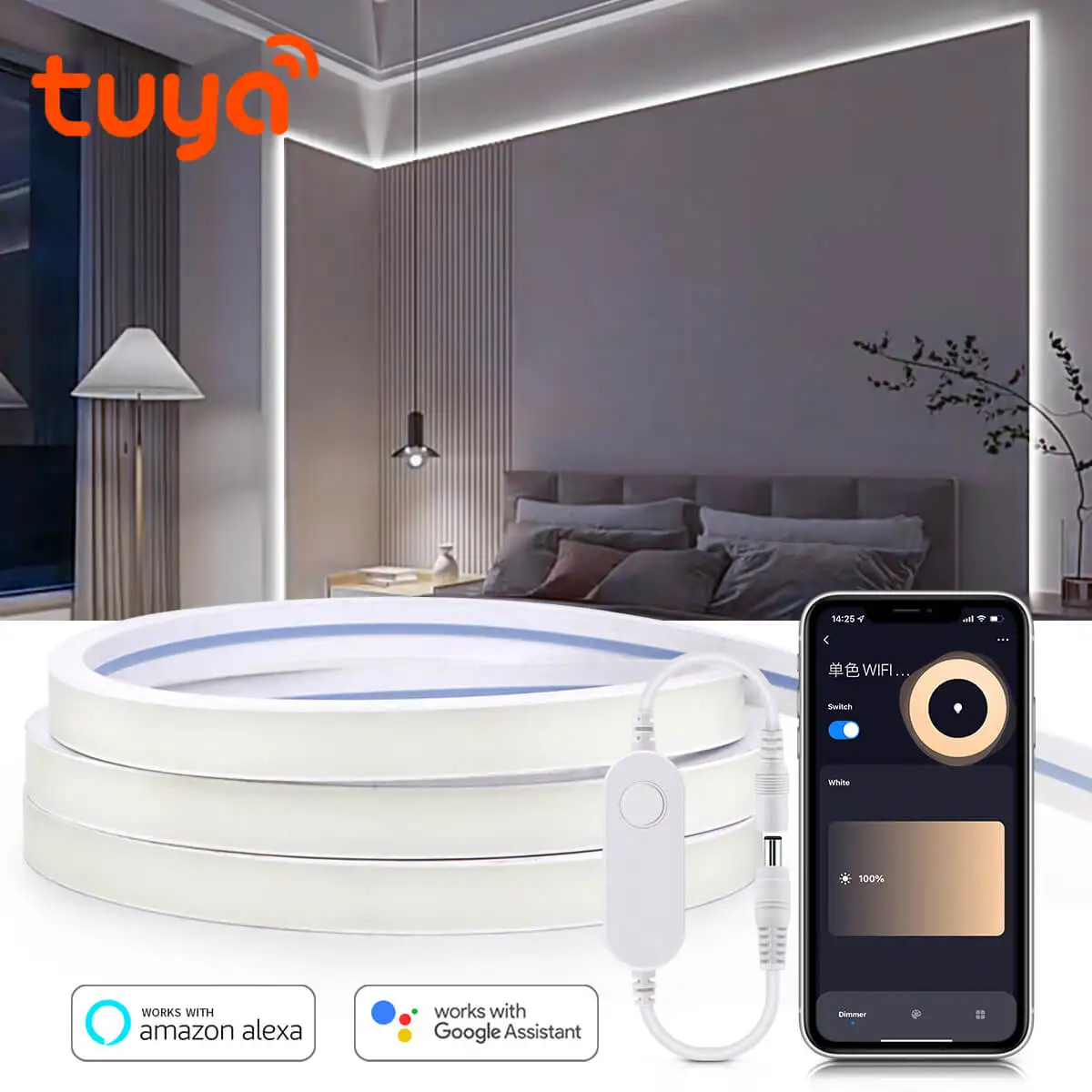 투야 와이파이 스마트 COB 네온 LED 스트립, 순수 - Smart Home Youtube 리뷰 및 가격