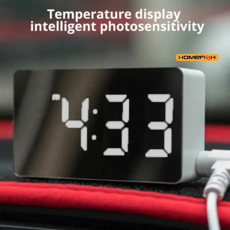 1개 화이트 LED 거울 탁상 시계 스누즈 디스플레이  - Smart Home Retrofit 리뷰 및 가격