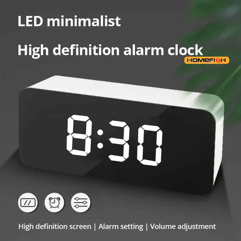 1개 화이트 LED 거울 탁상 시계 스누즈 디스플레이  - Smart Home Retrofit 리뷰 및 가격