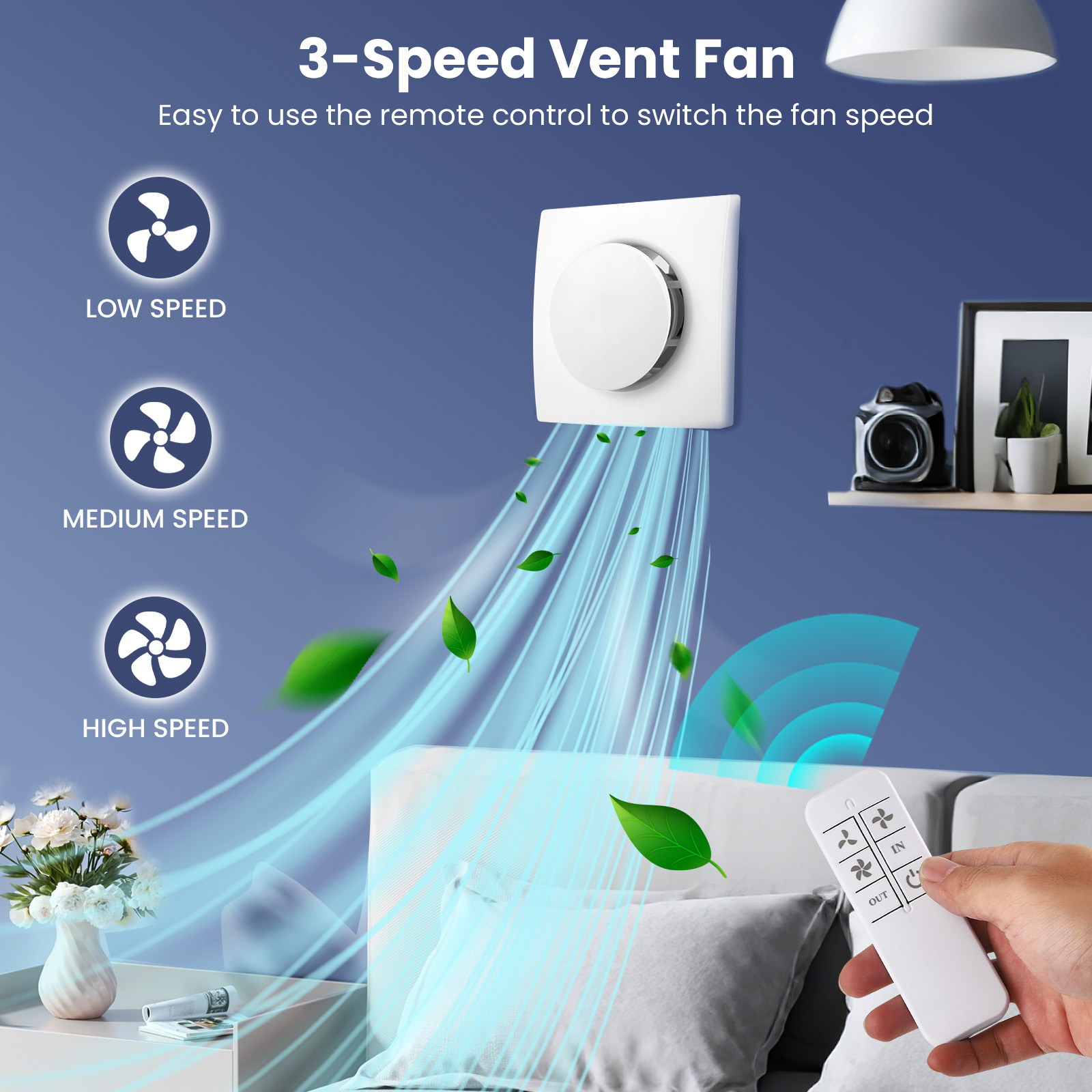 100mm 욕실 배기 팬 양면 3단계 원격 제어 환기  - Smart Bathroom Fan 리뷰 및 가격