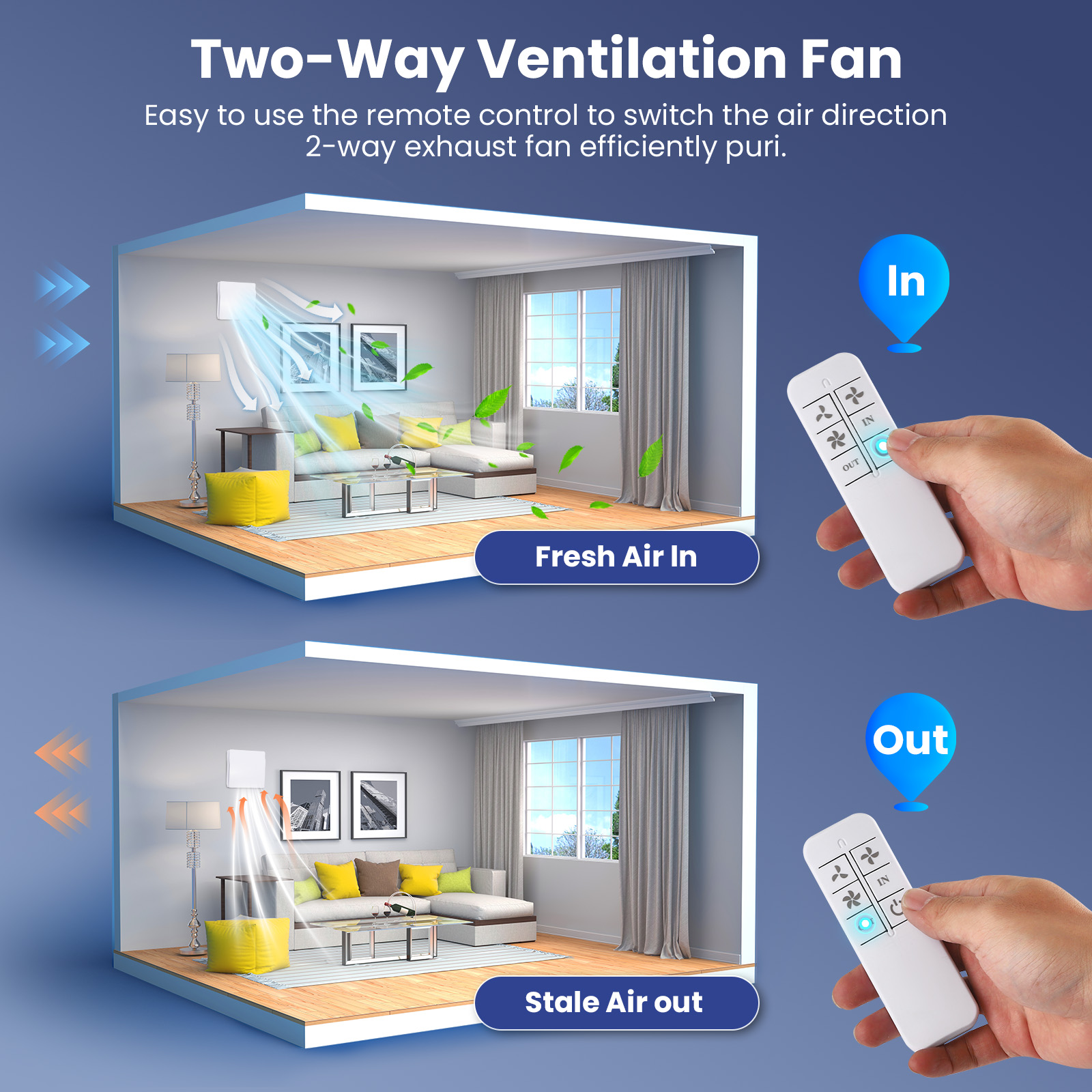 100mm 욕실 배기 팬 양면 3단계 원격 제어 환기  - Smart Bathroom Fan 리뷰 및 가격