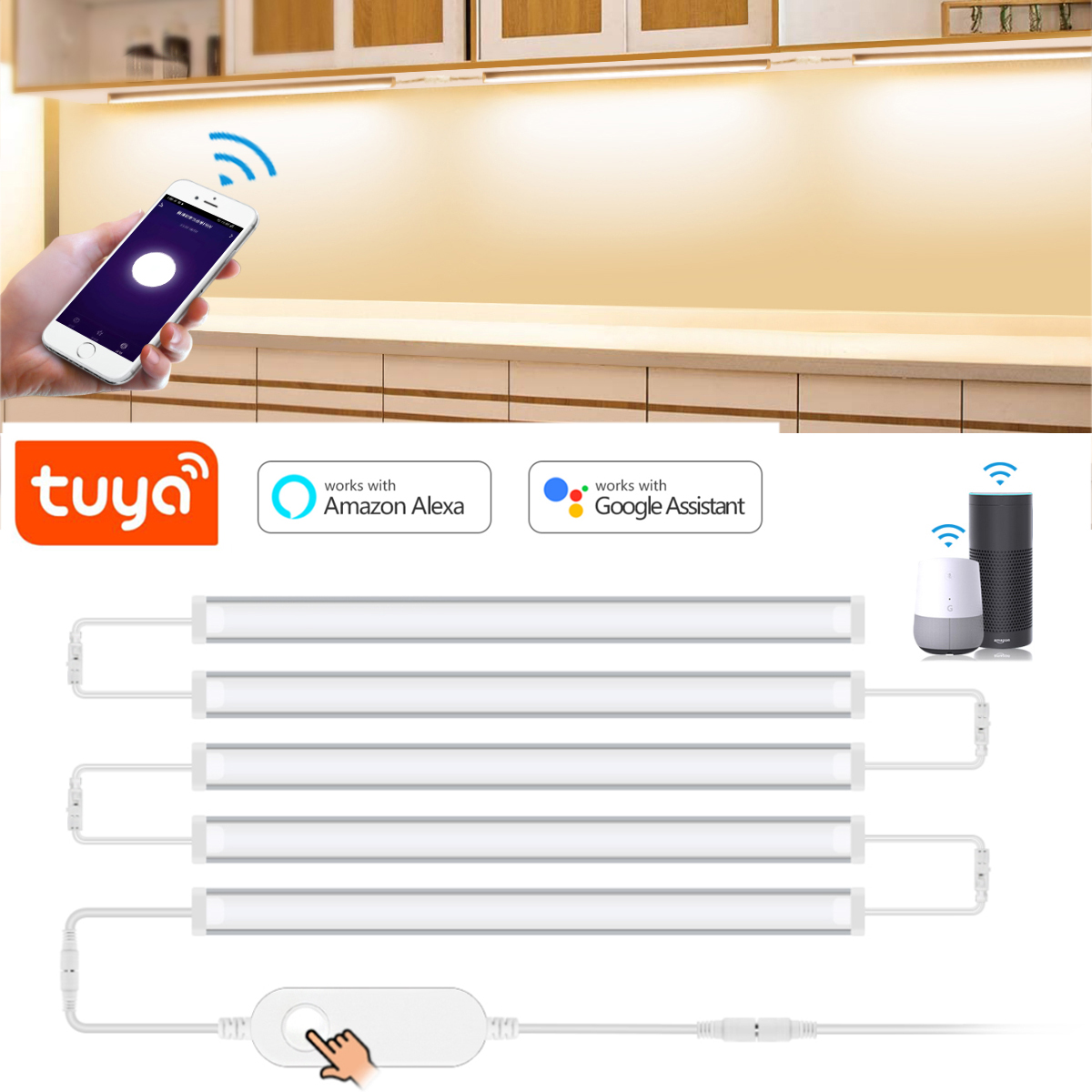 1-5 Pcs 주방 Tuya 스마트 LED 캐비닛 램프 - Smart Home Furniture 리뷰 및 가격