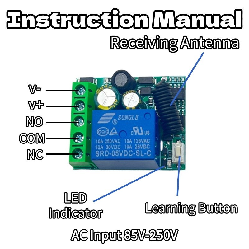 AC 220V 110V RF 433 원격 제어 스위치  - Curtain Motor 리뷰 및 가격
